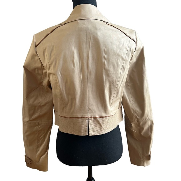 WHBM Cropped Jacket with Faux Leather Piping. Size 10. - Picture 2 of 7